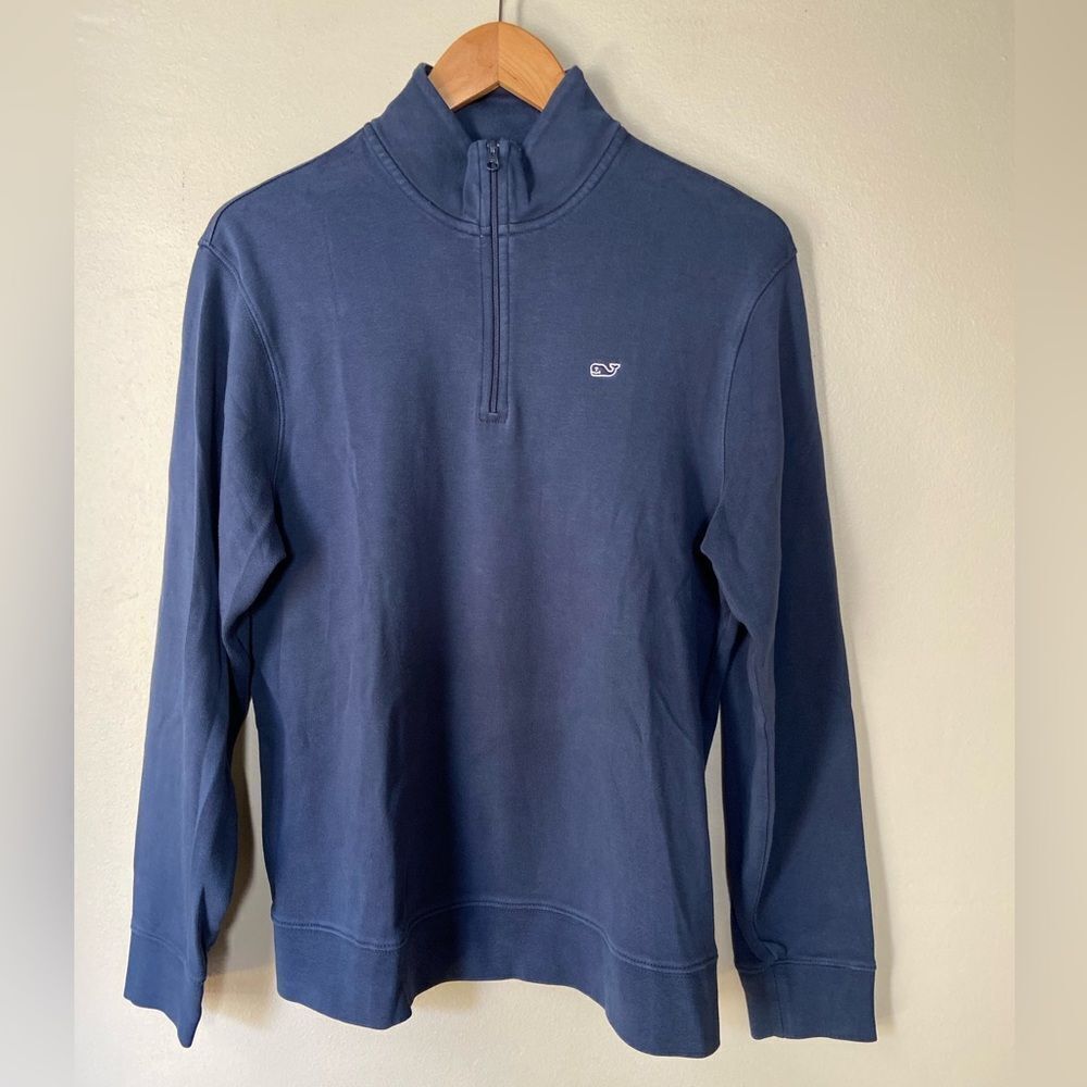 Vineyard Vines 100% Pima Cotton Navy 1/4 zip long sleeves sweatshirt M